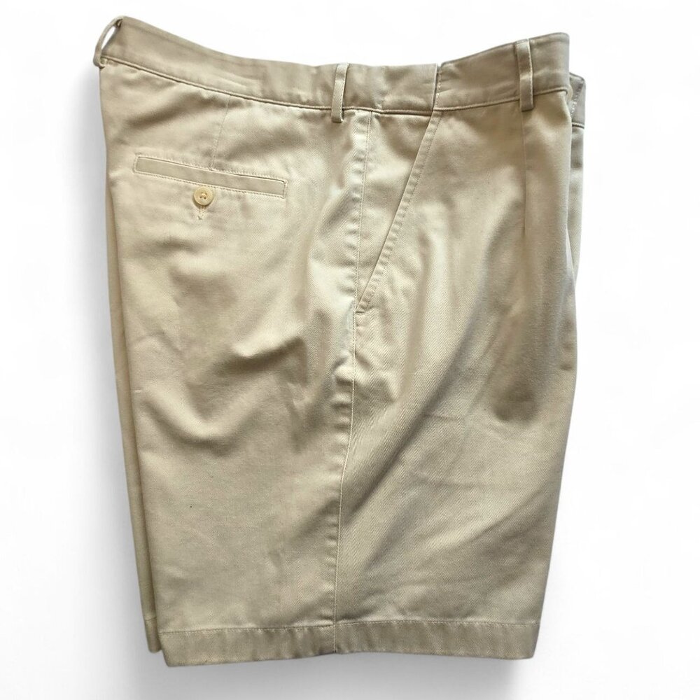 L.L.Bean Classic Fit Cotton Khaki Shorts Adjustable Waist Size 14 Beige - Picture 10 of 12